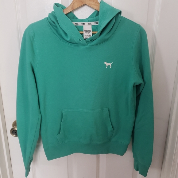PINK Victoria's Secret Tops - ⭐ PINK Victoria's Secret Teal Turquoise Aqua Sweatshirt Small Dog Logo